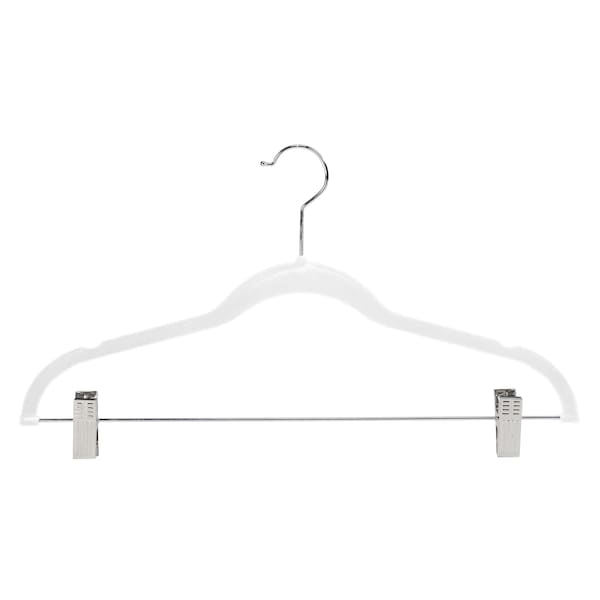 Simplify Velvet Hangers with Clips in White, 6PK 23250-WHITE - main